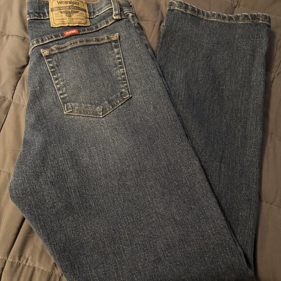 Wrangler Other - Wrangler Five Star Premium Men's Relaxed Fit Blue Jeans 30x30 Dark Wash Stretch